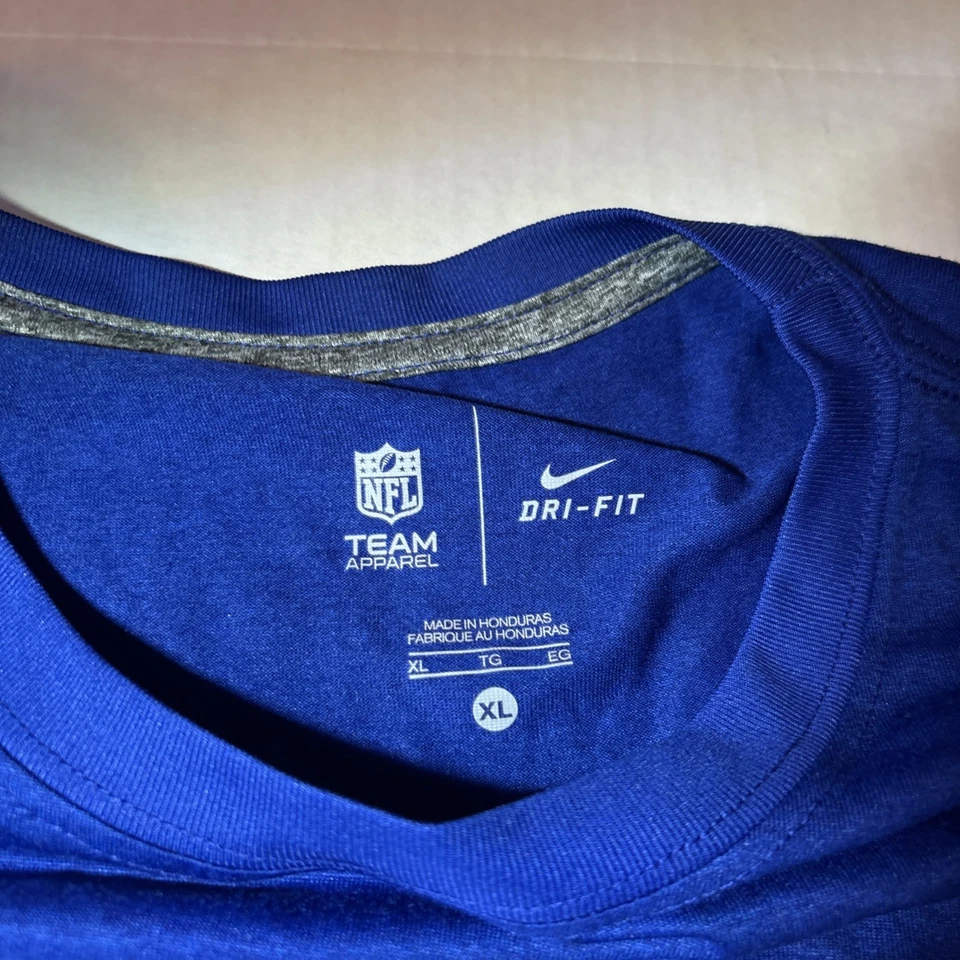 Camisa masculina New York Giants XL Nike azul manga longa futebol americano NFL Dri Fit stretch - Imagem 2 de 4