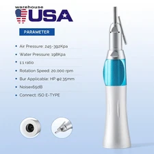 1:1 Ratio Dental Surgical Straight Handpiece With External Irrigation Pipe