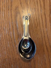 Set Of 4 Stainless Steel Nesting Measuring Spoons on Ring 1/4 TSP -1 TBSP