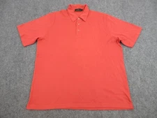 Bugatchi Uomo Polo Shirt Mens Large Red Orange Preppy Outdoors Rugby Casual