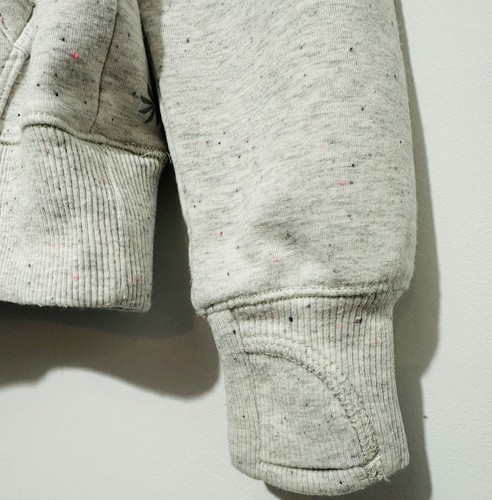 Athleta Girl Hoodie M 8-10 Cotton Blend Heather Gray Thumb Holes Pockets Logo - Picture 3 of 7