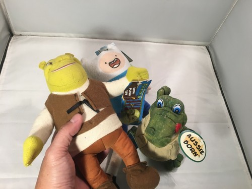 3 Plush Toys Set – Shrek / Finn – Adventure Time / Aussie Crocodile (D22) - Picture 12 of 12
