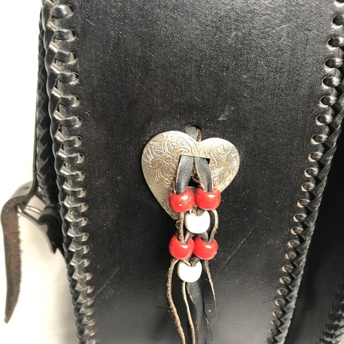 Vtg SaddleBag Handmade Leather Harley Indian Bullet Motorcycle Throw-Over ~USA~ - Picture 6 of 9