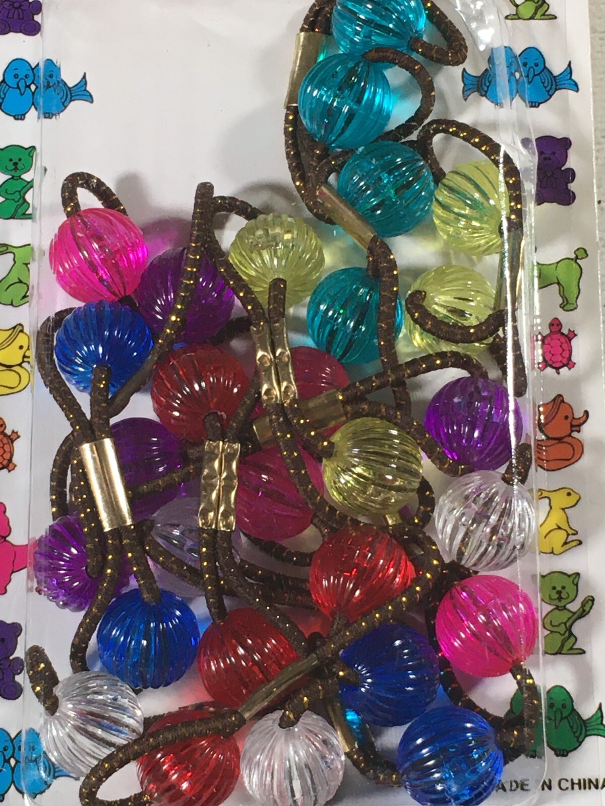 Vintage Tara Hair Accessories Ball Knockers Ponytail Holders Set of 4