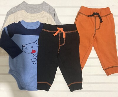 5 Piece Bundle Baby Clothes 12-18 Months Pants Long Sleeve Tops Bodysuit Spring