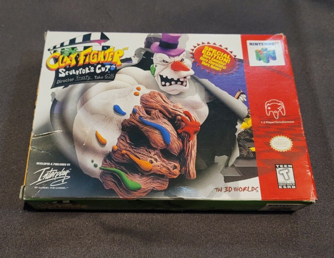 ClayFighter Sculptor's Cut Nintendo 64 N64 Complete In Box CIB Great