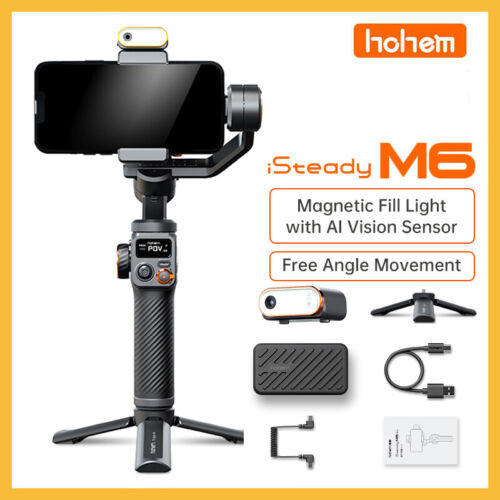 Hohem iSteady M6 Kit Gimbal Stabilizer w/ AI Magnetic Fill Light for Smartphones - Picture 1 of 10