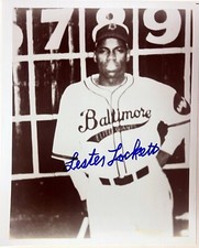 Lester Lockett signed Baltimore Elite Giants Vintage B&W 8x10 Photo- CSA COA