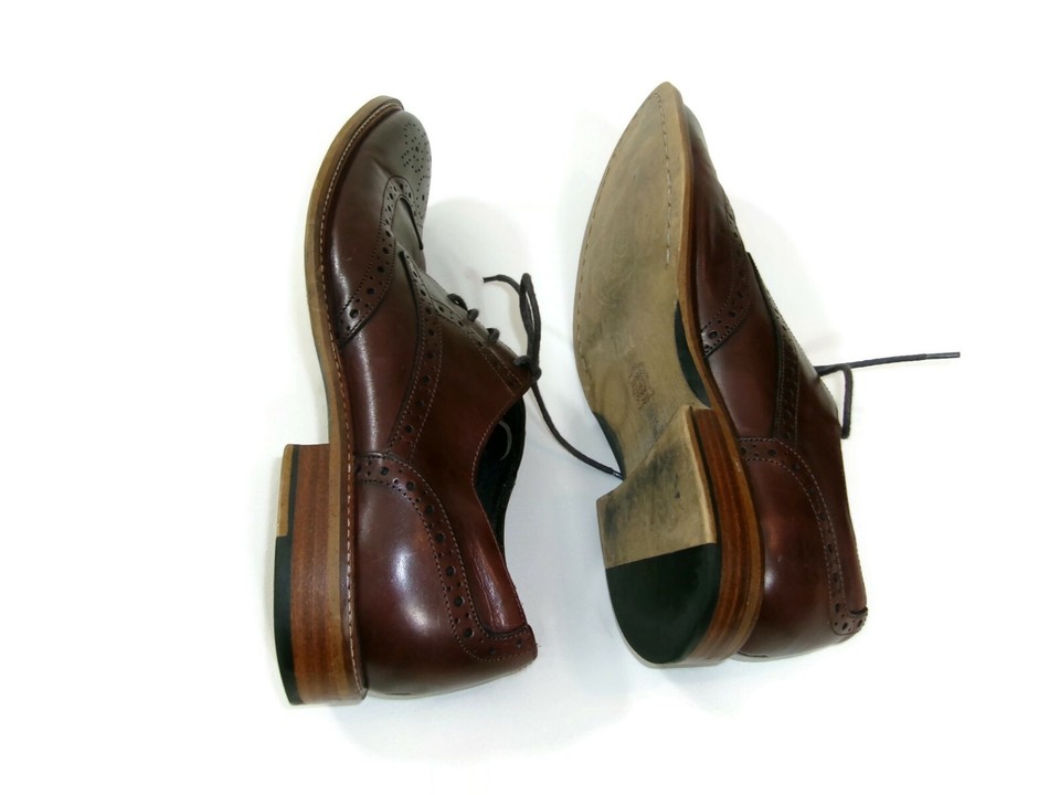 Mens Joseph Abboud Brown Leather Wingtip Derby Dress Shoe Size 12 M eBay