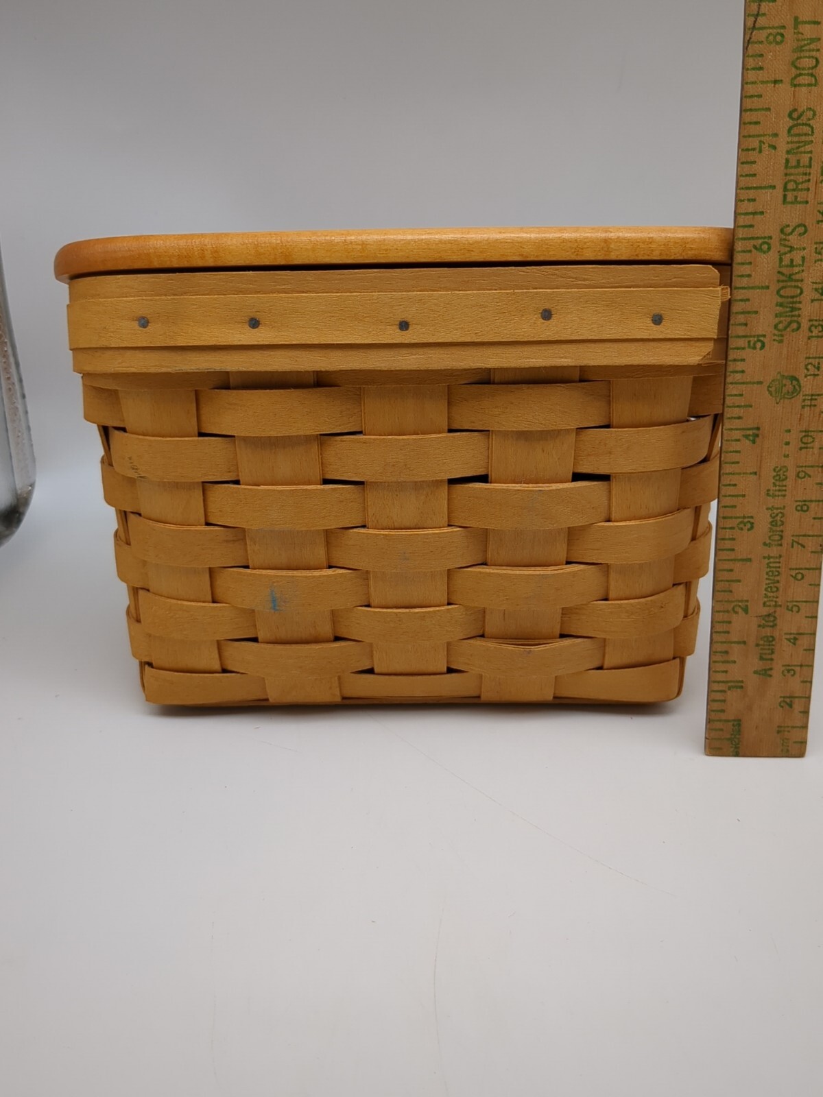 Longaberger Recipe Basket W/ Plastic Protector Lid Recipe Cards Signed
