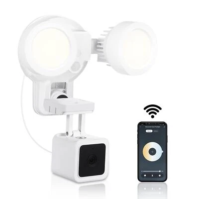 WASSERSTEIN 3-in-1 Wired Smart Floodlight, Charger and Mount Compatible with Wyze Cam V3