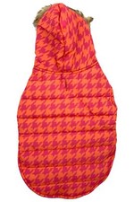 Isaac Mizrahi Live x Unique Petz Printed Dog Coat Pink Houndstooth