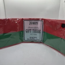 New Red and Green Tissue Paper 24 Ct. Pack Christmas Tissue 20 x 20 in. (Qty 1)