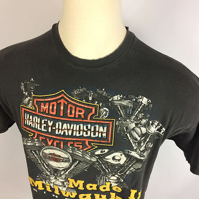 V*M様 Harley-Davidson Tシャツ 80s 90s ヴィンテージ Vintage 80s 90s DIstressed Trashed Thin Faded Harley Davidson