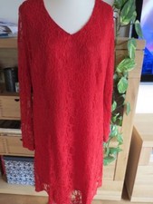 Hammer-Kleid KRETSCHMER Spitzenkleid rot, Gr. 50, lange Ärmel, NEU!!