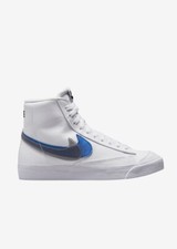 Boys' Nike Blazer Mid INN Swoosh Pack Grade School White/Black/Royal FD0690-100
