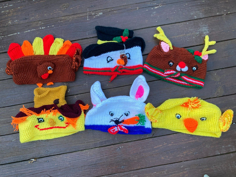 Handmade Thanksgiving Christmas Easter Kleenex Tissue Box Cover Lot of 6