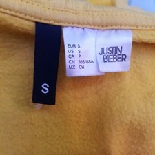 Ladies Girls Justin Bieber H&M Hoodie Purpose Tour Stadium Tour Top Yellow Small