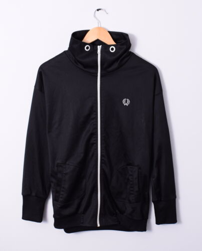 Fred Perry sweater sweat track top women's size 36 sweatjacket jacket black V-84157 - Picture 1 of 6