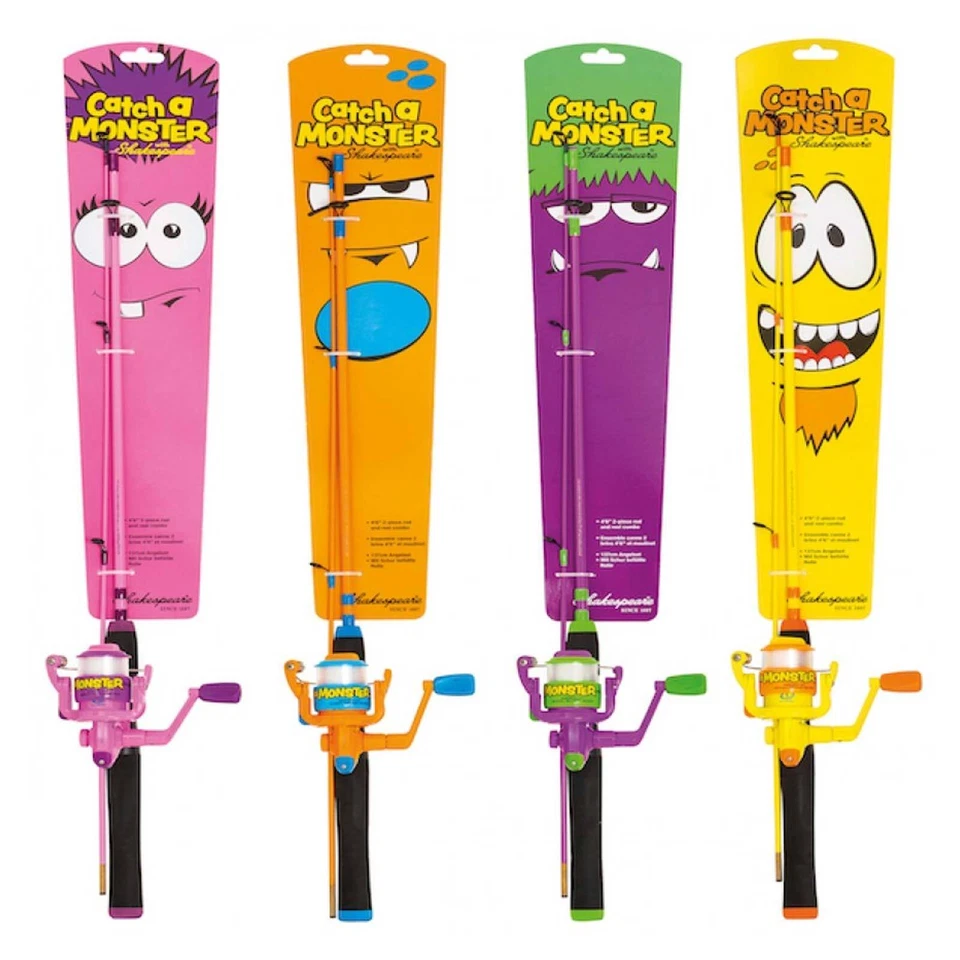 Shakespeare Catch a Monster Purple/Pink/Orange/Yellow Spinnruten Combo