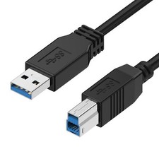 3FT USB 3.0 Printer Cable Type A Male to B Male Scanner Cable High Speed Black