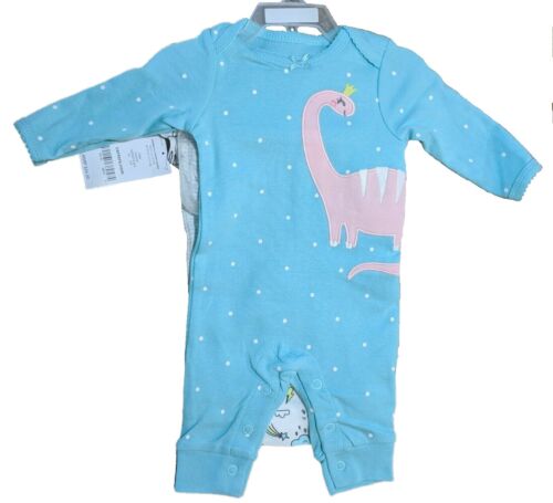 Carter's Baby Sleepwear NB 3M 6M 9M 12M 18M Blue Pink Dinosaur 3 pc. Set  - 第 1/4 張圖片