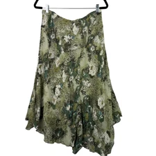 J Marco Vtg Y2K Midi Skirt M/L Green Fairy Grunge Whimsy Forest Boho Ethereal