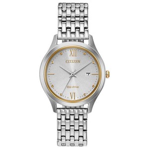 Citizen Eco-Drive Feminino Mostrador Branco Tom Prata Relógio de aço  inoxidável EW2531-50A | eBay