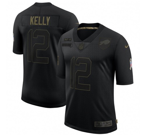 Buffalo Bills Jim Kelly #12 Nike Black Salute To Service NFL Jersey Extra Large