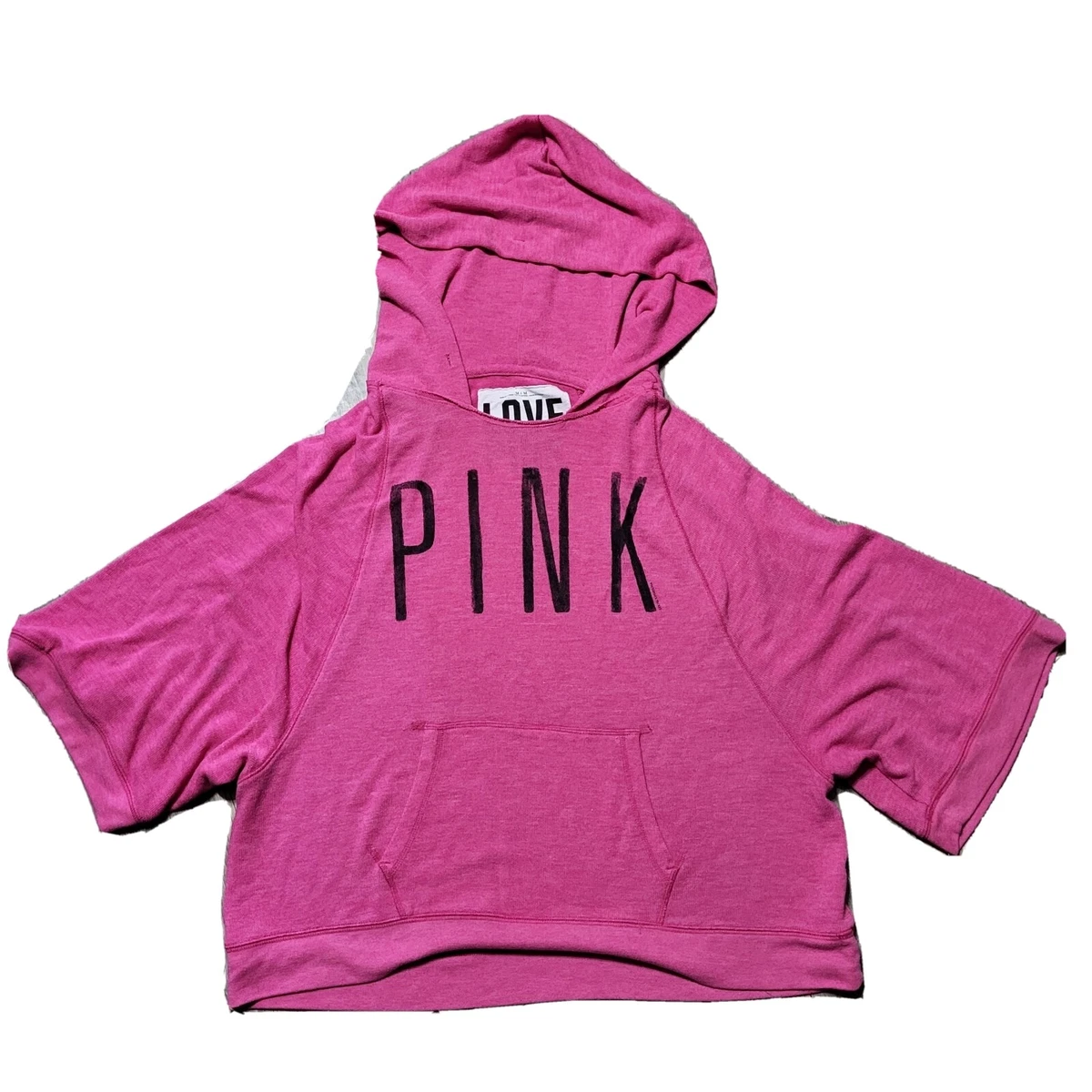 Pink victoria secret crop top hoodie cheap