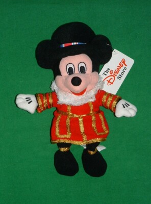 MICKEY MOUSE London BEEFEATER Disney Store UK/England Mini Sitzsack Beanie Neu mit Etikett