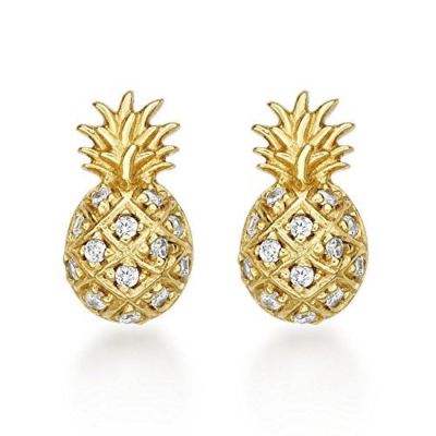 Gelbvergoldete Ohrringe Sterlingsilber Zirkonia Schmuck