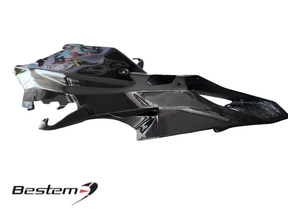 2015-2019 R1 R1M R1S fibra de carbono bandeja trasera cubierta carenado tejido de sarga Foto 4 de 4