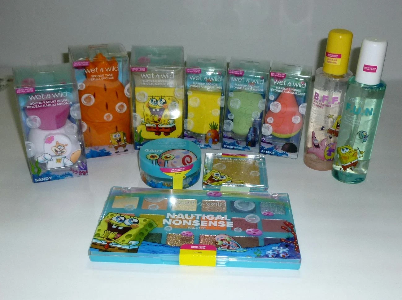 Wet N Wild SpongeBob SQUAREPANTS Nickelodeon Makeup Lot - 11 pieces