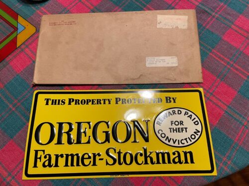 OREGON FARMER STOCKMAN PLATE  Made from tin not plastic - Picture 1 of 1