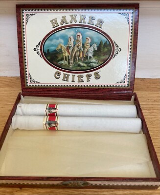 Vintage Hanker Chiefs, original artwork box plus two rolled w/labels 