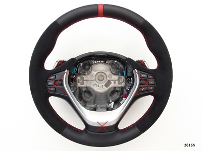BMW F22 F30 NEW NAPPA/ALCANTARA SPORTS HEATED STEERING WHL shift RED thick