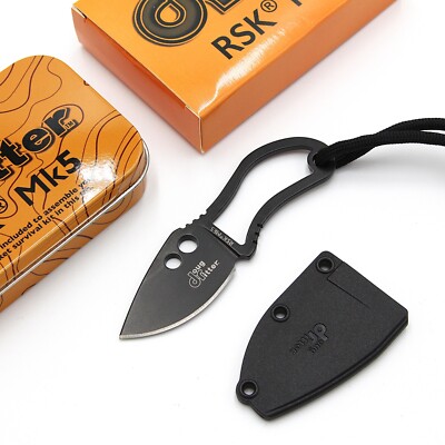 Doug Ritter RSK MK5 1.75'' Black 2Cr13 Skeletonized Fixed Knife w/Tin Can MK5K