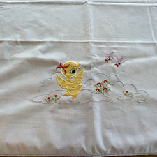 VINTAGE Duck Ducky CRIB SHEET TODDLER BED Sheet or Tablecloth PASTEL COLOR