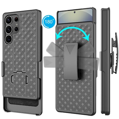 For Samsung Galaxy S25/S25+/S25 Ultra Belt Clip Holster Stand Case w/ Kickstand