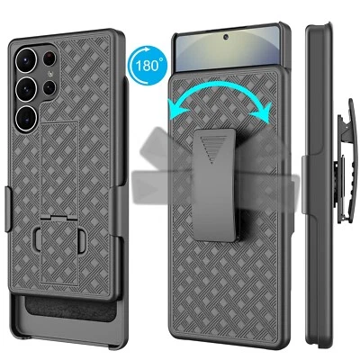 ROCKINGSPACE For Samsung Galaxy S25/S25+/S25 Ultra Belt Clip Holster Stand Case w/ Kickstand