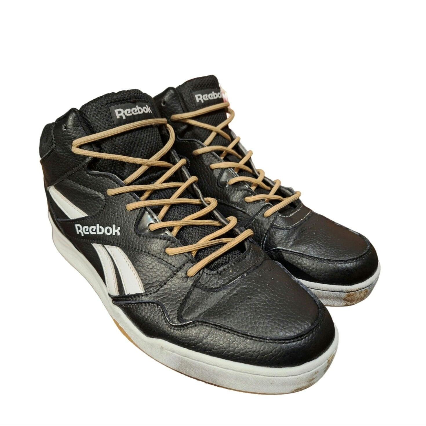 Reebok High Tops - Black and White w/ Tan Laces - Size 12 US
