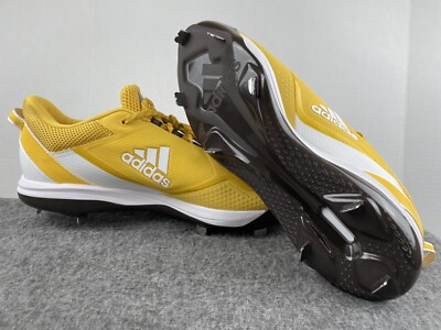 Adidas Icon 7 Metal Baseball Cleats Shoes Yellow/Brown Men display picture 1