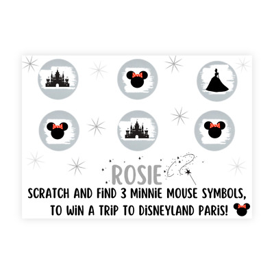 Disney Land Scratch Enthüllungsspiel, Disney Land Überraschung, Scratch and Win