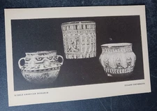 vtg postcard art polychrome clay vases maya ulua valley Meriden Gravure