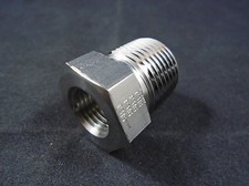 PARKER Stainless Steel 3/4” Male NPT 1/2” Female PMI Wide-Mouth Reducing Bushing
