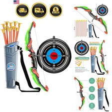Kids Bow and Arrow Set Archery Toy with LED Lights Suction Cup Arrows Target