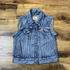Levi's Women's Denim Vest Retro Trucker Style Red Tab Blue Small EUC