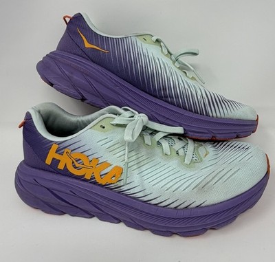Hoka One One Rincon 3 Womens 7.5 Running Shoes Blue Glass Chalk Violet