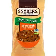 (4 pk) Snyder's of Hanover Pretzels, Sourdough Hard Pretzels, Family Size 16 oz